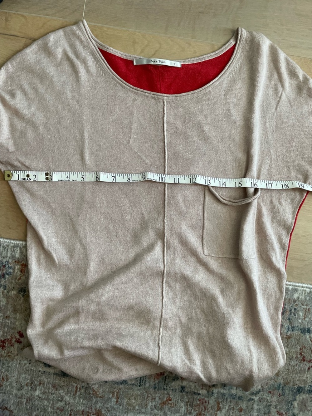 PART TWO Blush, Red & Gray Colorblock Sweater - Picture 7 of 8